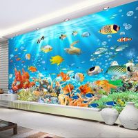 【cw】 Custom Photo Mural Non Embossed Wallpaper Underwater Coral Children Room Wall Decoration