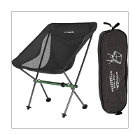 CAMPOUT Outdoor Camping Aluminum Alloy Folding Chair Folding Chair Black Fishing Reclining Chair Leisure Chair