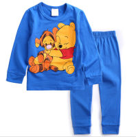 [สต็อก] Winnie The Poohs 100% เสื้อยืดผ้าฝ้าย + กางเกงขาสั้น2-7Y 2ชิ้นเด็กแขนยาวเซ็ตชุดนอน Homewear เด็กชายฤดูใบไม้ผลิฤดูใบไม้ร่วงหญิง