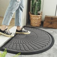 Absorbent Door Mat Outdoor Rug Semicircle Cleaning Dirt-resistant Entrance Indoor Carpet Anti-slip 50x80cm Home Hotel Restaurant