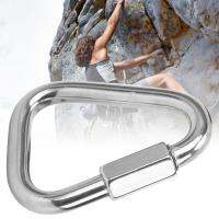 รูปทรงสามเหลี่ยมสแตนเลสกลางแจ้งสกรูล็อค Carabiner Mounteeringความปลอดภัยหัวเข็มขัดสำหรับป้องกันการปีนเขา Euipment