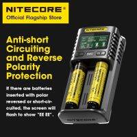 NITECORE ระบบหัวชาร์จเร็ว QC ช่องเสียบอุปกรณ์ชาร์จแบตเตอรี่คู่สายยูเอสบีอัจฉริยะ UMS2สำหรับ IMR Li-Ion แบตเตอรี่แบบชาร์จไฟได้ Lifepo4กลางแจ้งโดยเฉพาะ