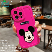 YiaMia เคสโทรศัพท์การ์ตูนน่ารักมิกกี้สำหรับ Realme 5 5i 5S 6i 7 7i 8 8 Pro 8i 9 9 9 Pro + 10 11 Pro Narzo 20 Pro Narzo 50แฟชั่นขอบหยักเคสโทรศัพท์ซิลิโคนนิ่มกันกระแทก