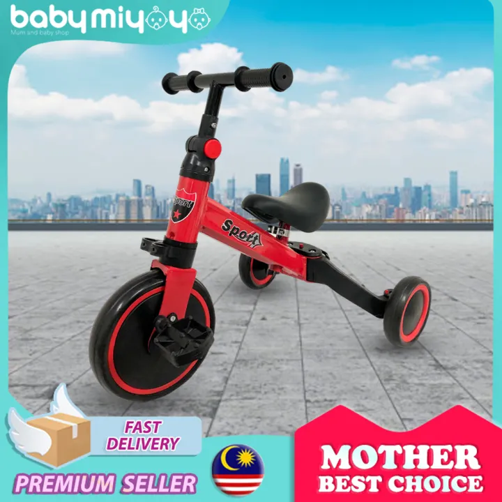 Baby MiyOyO T024 Children's Multifunction Tricycle (3 Wheels) 3in1