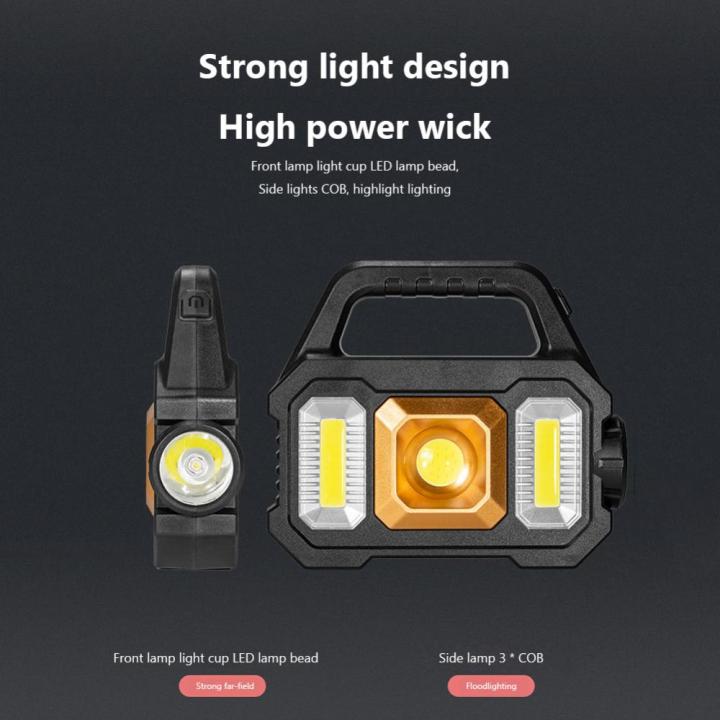 สปอตไลท์-led-ไฟฉายมือถือชาร์จด้วย-usb-แบบมือถือพลังงานแสงอาทิตย์กันลื่นกันน้ำใช้งานได้หลากหลายพร้อมไฟด้านข้างสำหรับไต่เขาปีนเขา