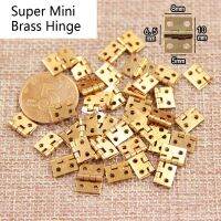 50Pcs Copper Super Mini Folding Hinge Wooden Jewelry Box Hinge Fittings Dollhouse Wood Door Butt Hinge Hardware Nail