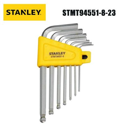 Stanley STMT94551-8-23ประแจหกเหลี่ยมรูปตัว L รูปตัว L,เหล็กอัลลอย S2สั้นเมตริกหัวลูกบอลมีมือจับ