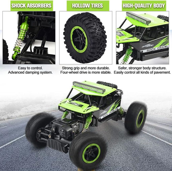 nqd-rc-car-remote-control-monster-truck-2-4ghz-4wd-off-road-rock-crawler-vehicle-1-16-all-terrain-rechargeable-electric-toy-for-boys-amp-girls-green