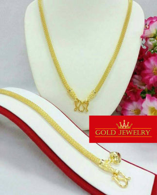 Gold-Jewelry เครื่องประดับ เซต สร้อยคอ สร้อยข้อมือ เศษทองคำเยาวราช ลายฝักข้าวโพด