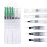 6pcs/set Waterbrush Soft Flat and Round Assorted Tips Pens Art Markers Water Tank Calligraphy Watercolor Brush Pen