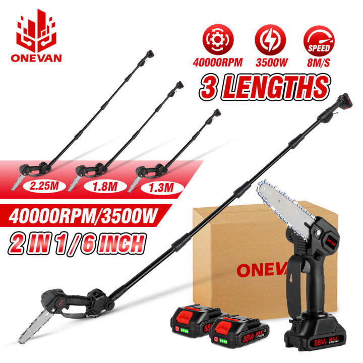 ONEVAN 6 Inch High Branch Saw 60° Adjustable Telescoping Pole Electric