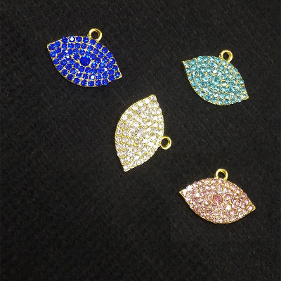 DIY craft charm for pin chain gold full rhinestone crystal evil angel eyes Islam baby charms pendant