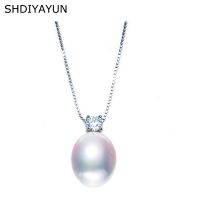 SHDIYAYUN New Pearl Necklace Natural Freshwater Pearls Zircon Pendants 925 Sterling Silver Jewelry For Women Diamond Necklace