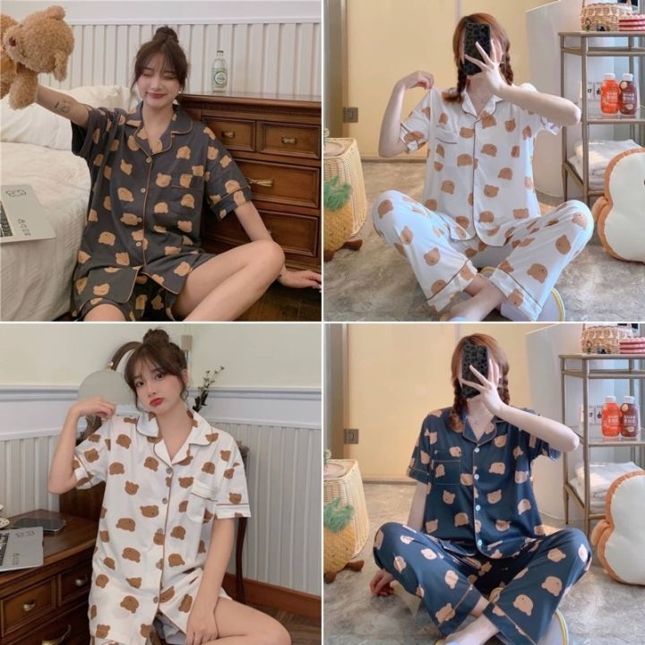 พร้อมส่ง-ชุดนอนน่ารัก-ลายหมี-น้องน่ารักมากก