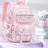 Sanrio กระเป๋านักเรียนหญิงน่ารัก Hello Primary Kuromi Girl Cinnamoroll เด็กกระเป๋าเป้สะพายหลังป้องกันกระดูกสันหลังกระเป๋าเป้สะพายหลังโรงเรียน