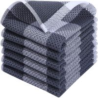 2Pcs 34x34cm Cotton Dishcloth Honeycomb Towel Colored Squares Ultra Soft Absorbent Cloth Household Kitchen Cleaning Cloth Tools