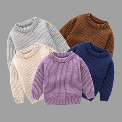 2023 New Children Baby Loose Sweater Knitted Autum Winter Baby Girl Clothes Round Neck Kid Toddler Girl Boy Pullover Outerwear