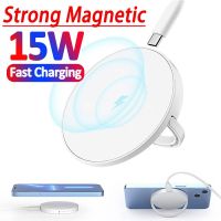 15W Magnetic Wireless Charger Pad Stand Holder For iPhone 12 13 14 Pro Max Mini Samsung USB C PD Fast Charging Macsafe Charger Wall Chargers