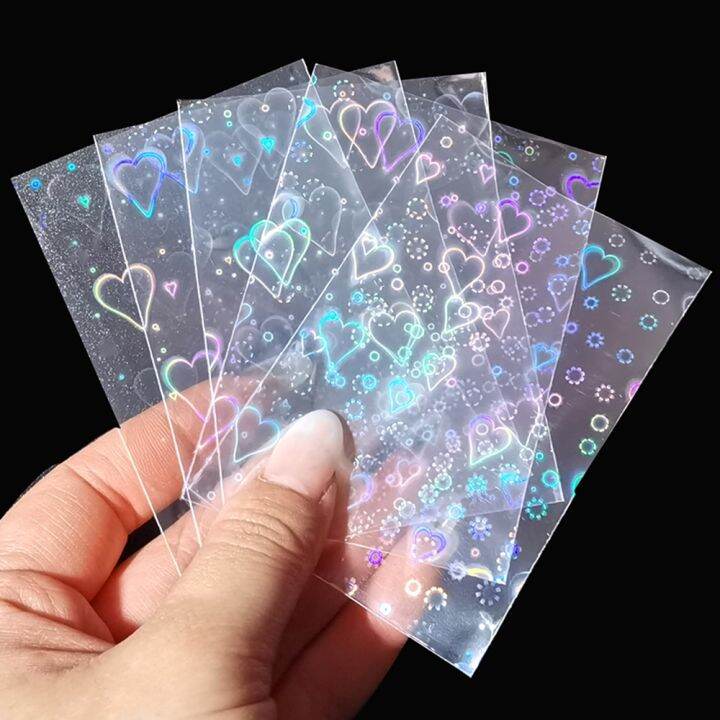 50pcs/pack Heart Photocard Sleeves Toploader Protector Inner Sleeves