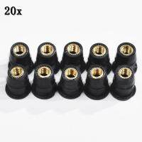 20Pcs/Set M5 5mm Metric Rubber Well Nuts Windscreen Windshield Fairing Cowl For Honda For Suzuki Auto Motorbike Off-road Nails Screws Fasteners