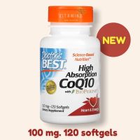 โคคิวเทน Doctors Best, High Absorption CoQ10 with BioPerine, 100 mg 120 Softgels / Coenzyme Q10