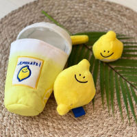 Ins Hot Korean Lemon Tea Dog Plush Toy Plush Food Dog Toy With Funny Sound Cat Puppy Chew Interactive Toys