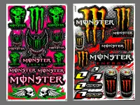 สติ๊กเกอร์แต่งรถ Monster หัวกระโหลก (สีชมพู) Monster 2กระป๋อง (สีส้ม) มอเตอร์ไซค์ สติ๊กเกอร์ติดกระจก แต่งรถรถยนต์ ติดหมวกกันน็อค จำนวน 2 แผ่น