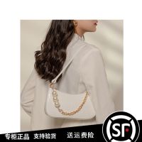 Womens bag niche chain 2022 new pearl underarm bag fashion all-match Messenger shoulder handbag 【APR】