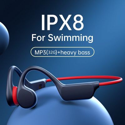 ZZOOI Swimming  Bone Conduction Earphones X7 IPX8 Waterproof For Xiaomi Headset Open Ear Wireless Headphone with Mic Swim