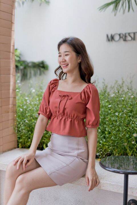 jolie-blouse-เสื้อครอปจั้มอก-แขนตุ๊กตา-mlitbrand