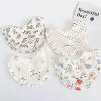 【CC】 2Pcs 2023 Baby Gauze Bibs Set Newborn Saliva Four Layers Instant Breathable Bib Feeding