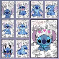 Litch D-I-S-N-E-YStitch โปสเตอร์ผ้าใบลายการ์ตูนศิลปะบนผนังบ้านสมัยใหม่ภาพพิมพ์ห้องนอนเด็กห้องนั่งเล่นของขวัญตกแต่งผนัง