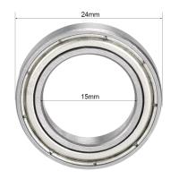 2 ชิ้น 6802 Z ( 15 x 24 x 5 mm.) Steel Ball Bearing 6802-ZZ ลูกปืนเม็ดกลม ฝาเหล็ก = 2 ตลับ 6802-2Z