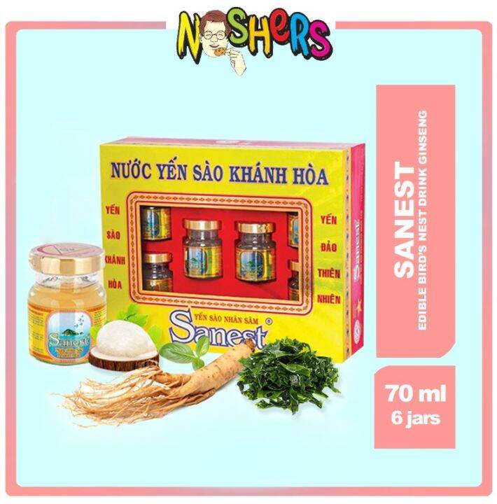 Noshers Khanh Hoa Sanest Bird's nest drink with Fucoidan Ginseng in jar