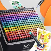 24 Color Markers Pen Set Double Head Oily Drawing Highlighter Aesthetic Professional Marker Manga Art School Supplies Stationery