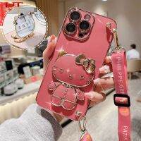 เคสซิลิโคนนิ่มสำหรับ Samsung Galaxy S8 Plus,S10 Plus S20 S20 S20 FE Plus S20 Ultra Note 20 Ultra Fashion น่ารัก3D Hello Kitty เมคอัพกระจกเคลือบเคสมือจับสำหรับโทรศัพท์มือถือฝาหลังสายคล้องแบบคาดตัว