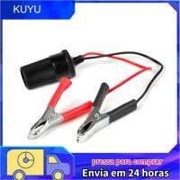 [KUYU] อะแดปเตอร์เต้าเสียบบุหรี่รถ12V + ที่หนีบแบตเตอรี่เชื่อมต่อพลังงานที่ปลอดภัย