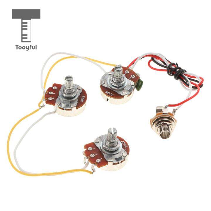 tooyful-durable-jazz-bass-circuit-wiring-harness-kit-tone-volume-control-a250k-b250k-pots-socket