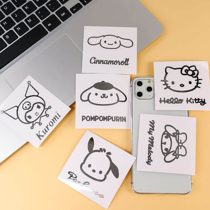 free-shipping-sanrio-สเก็ตบอร์ดถ้วยน้ำตกแต่งลายการ์ตูนสติกเกอร์โลหะน่ารักสติกเกอร์กันน้ำโทรศัพท์มือถือ