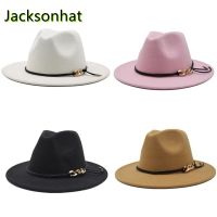 Free Shipping Womens Hat Chain Fedora Hat 21-Color Wide Brim Jazz Top Hat Autumn And Winter Ladies Woolen Panama Hat Wholesale