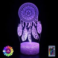 3D Night Light Dreamcatcher For Bedroom Decoration 16 Colors Remote Control Led Lights Wind Chime Colorful Night Lamp Gift Lamp