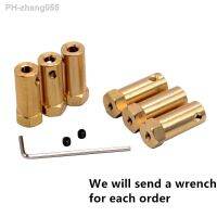 5/10pc 3/4/5/6/7/8 MM Yellow Copper Screw Wheel Hexagonal Brass Coupling length 30mm Hex Connector Robot Accessories Shaf