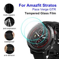 ฟิล์มป้องกันสกรีนทีพียู2ชิ้นสำหรับ Amazfit Stratos 3 2กระจกนิรภัยฟิล์มป้องกันสำหรับ GTR 4/3/47มม./42มม. สมาร์ทวอท์ช