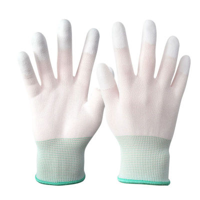 [Auto Stuffs] ถุงมือป้องกันไฟฟ้าสถิตย์ ESD Electronic working gloves PU นิ้ว PC antiskid for Garden