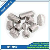 1/50x 304 Stainless Steel Hex Hexagon Socket Cone Point Grub Set Screw M5 M6 M8 M10 M12 M16 Allen Head Tapered End Headless Bolt