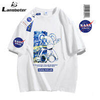 Lansboter เสื้อคู่แขนสั้นมีสไตล์,เสื้อยืดแบบหลวมลำลอง