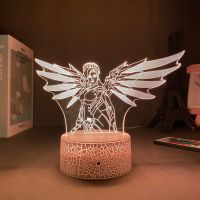 3D โคมไฟเกม Overwatch ตารางห้องนอน Action FIGURE โคมไฟตกแต่ง7สีเปลี่ยน LED Night Light Home Decor 2428 OW LED Lamp