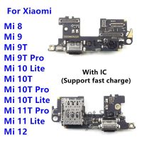 แท่นเชื่อมต่อที่ชาร์จ USB พอร์ตชาร์จ Flex Cable Board สําหรับ Xiaomi Mi 10T 9T 10 11T Pro Mi10T Pro Mi 11 Lite 8 9 12 ไมโครโฟน