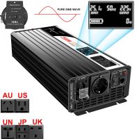 อินเวอร์เตอร์2500W Daya Gelombang Sinus Murni 12V/24V/48V DC Ke Layar LCD AC 110V 220V คุณภาพสูง