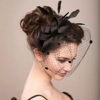 Bridal Net Birdcage Face Veils Wedding Party Feather Vintage Bridal Fascinators Hair Accessories Brides Blusher Vieil Headpiece